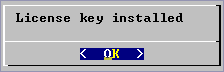 License key installed