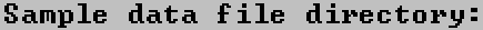 Sample data file directory
