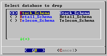 Select database to drop