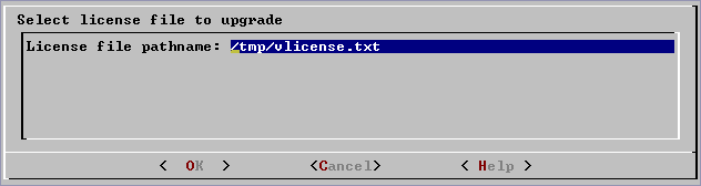 Select license file to upgrade