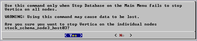 Use this command only stop